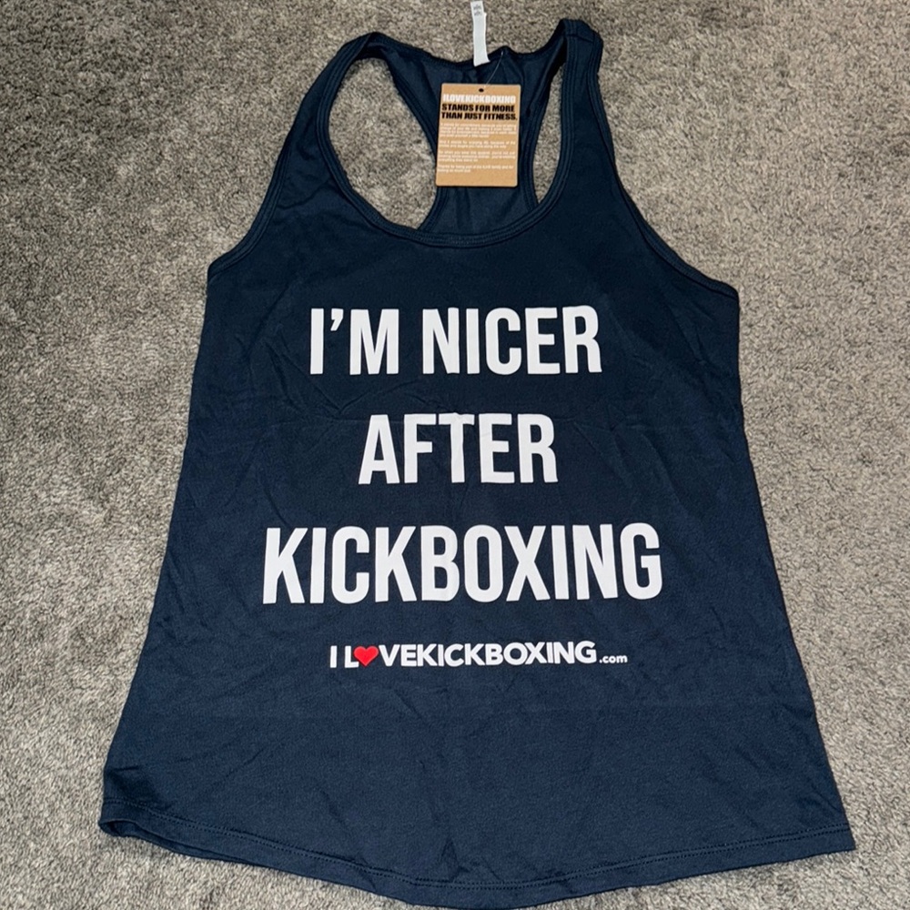 Navy Graphic Tank Top